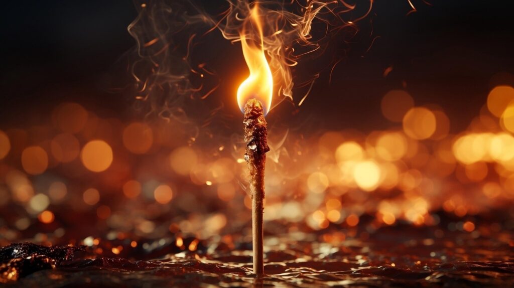 ai generated, fire, matchstick, flame, candle, light, burn, match, burning, heat, energy
